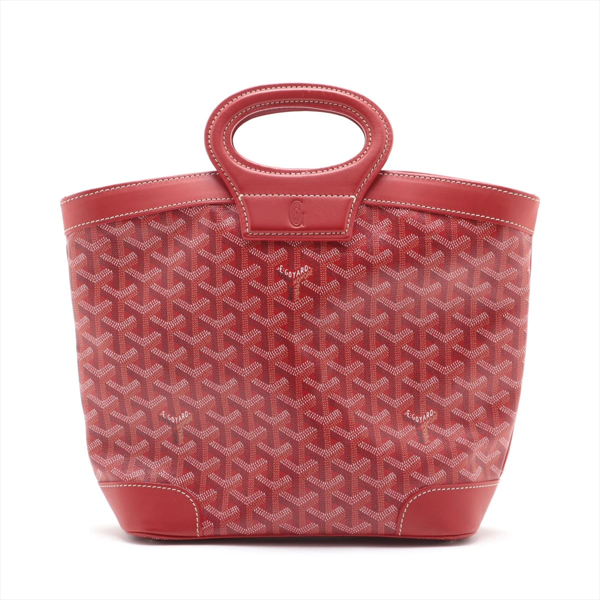 ゴヤール ベルーガ PVC×レザー ハンドバッグ レッド A2989436｜中古