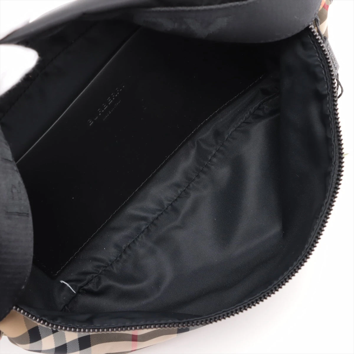 バーバリー ノバチェック ナイロン ボディバッグ ベージュ×ブラック  