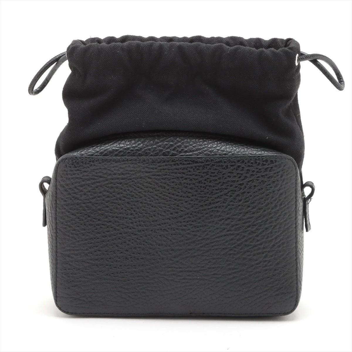 メゾンマルジェラ 5AC キャンバス×レザー ショルダーバッグ ブラック