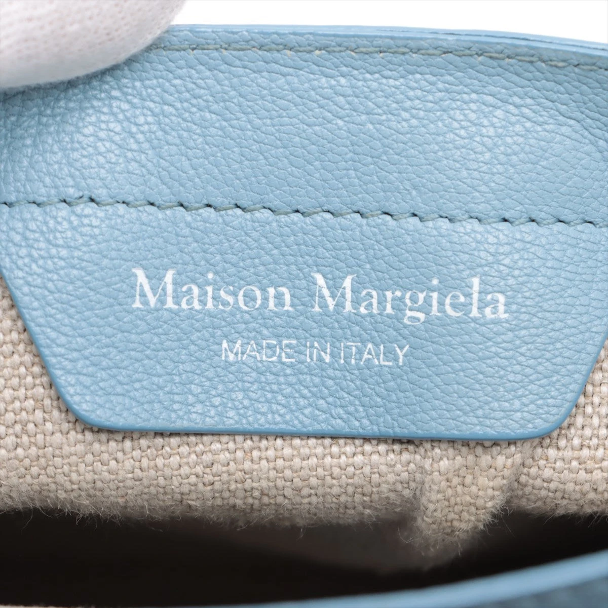 Maison Margiela 5AC キャンバスレザー 2WAYハンドバッグ ブルー Maison Margiela 5ACミニ レザー/キャンバス 2wayバッグ