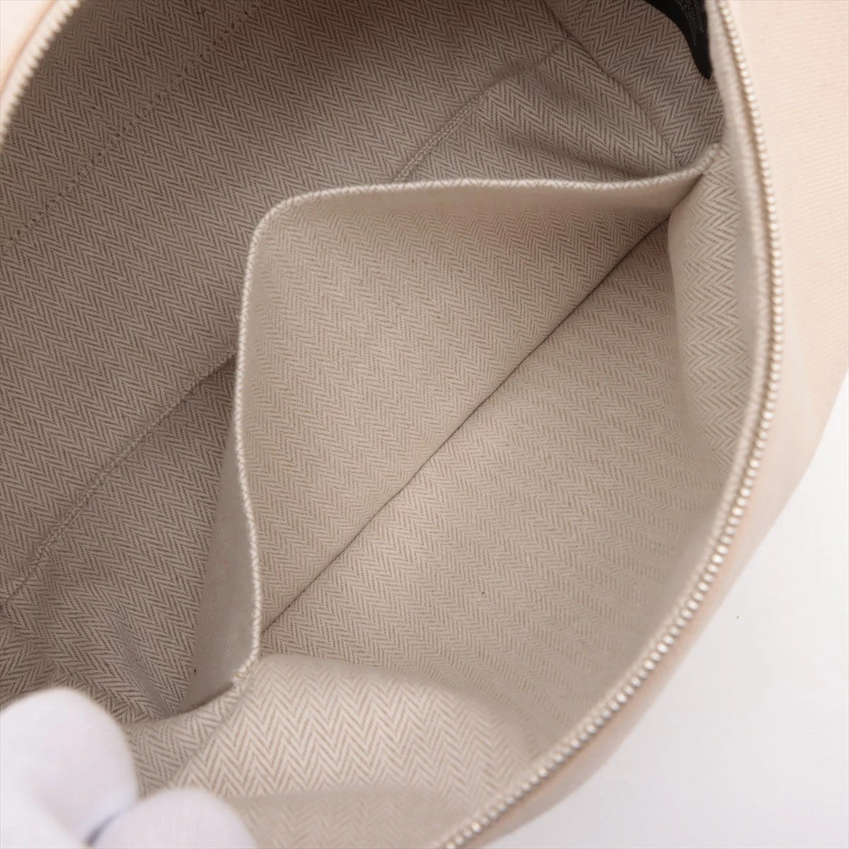 エルメス ブリッド ア ブラック GM キャンバス ベージュ シルバー金具  