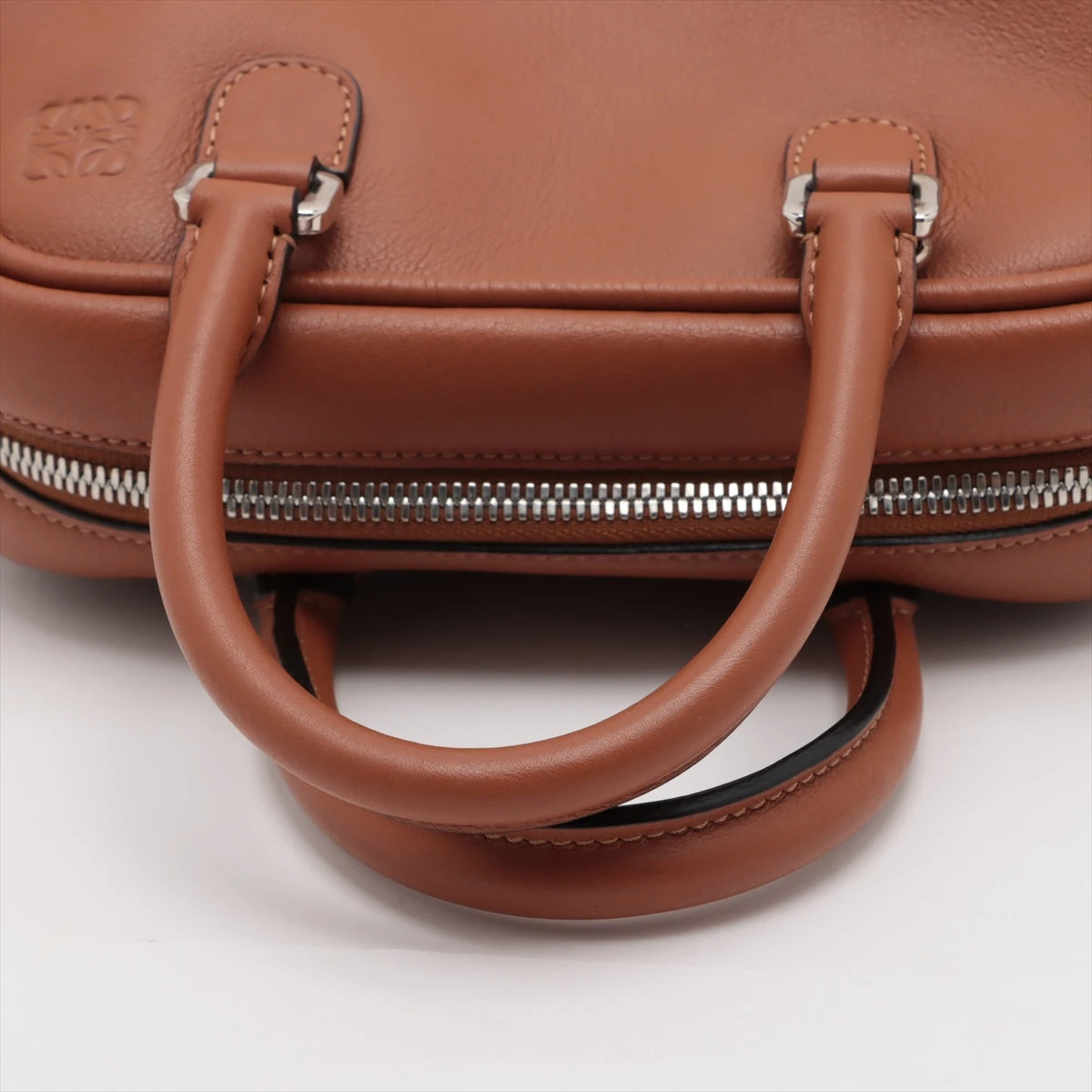 ロエベ アマソナ75 スモール レザー 2WAYハンドバッグ ブラウン