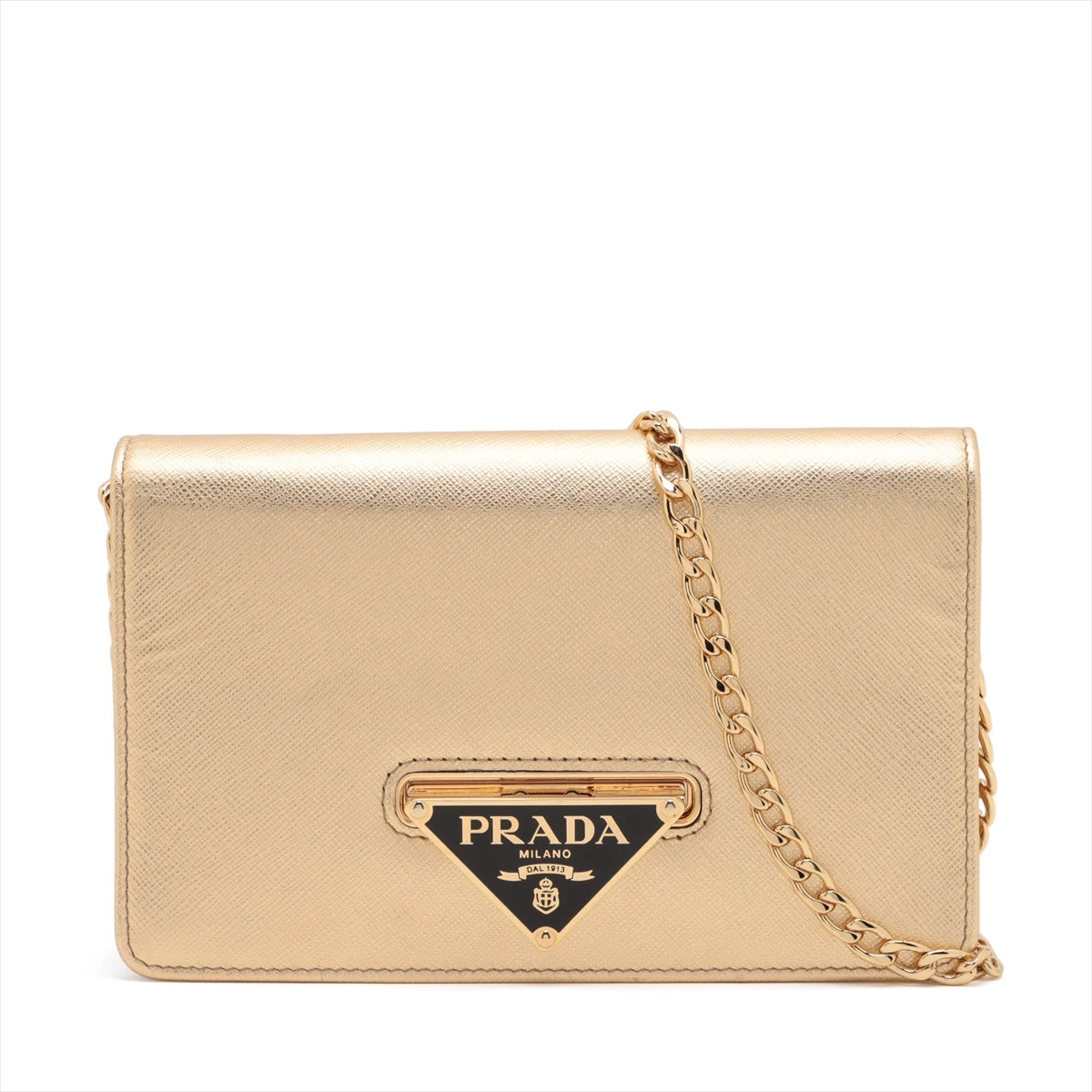 プラダ サフィアーノ チェーンウォレット ゴールド 1BP012 A2989223