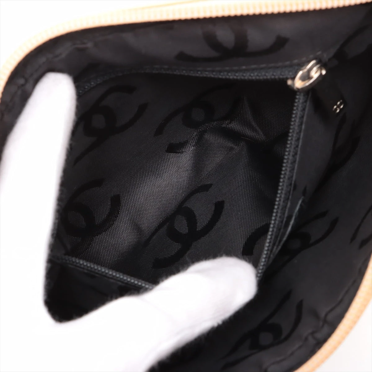 シャネル カンボンライン レザー ショルダーバッグ ベージュ