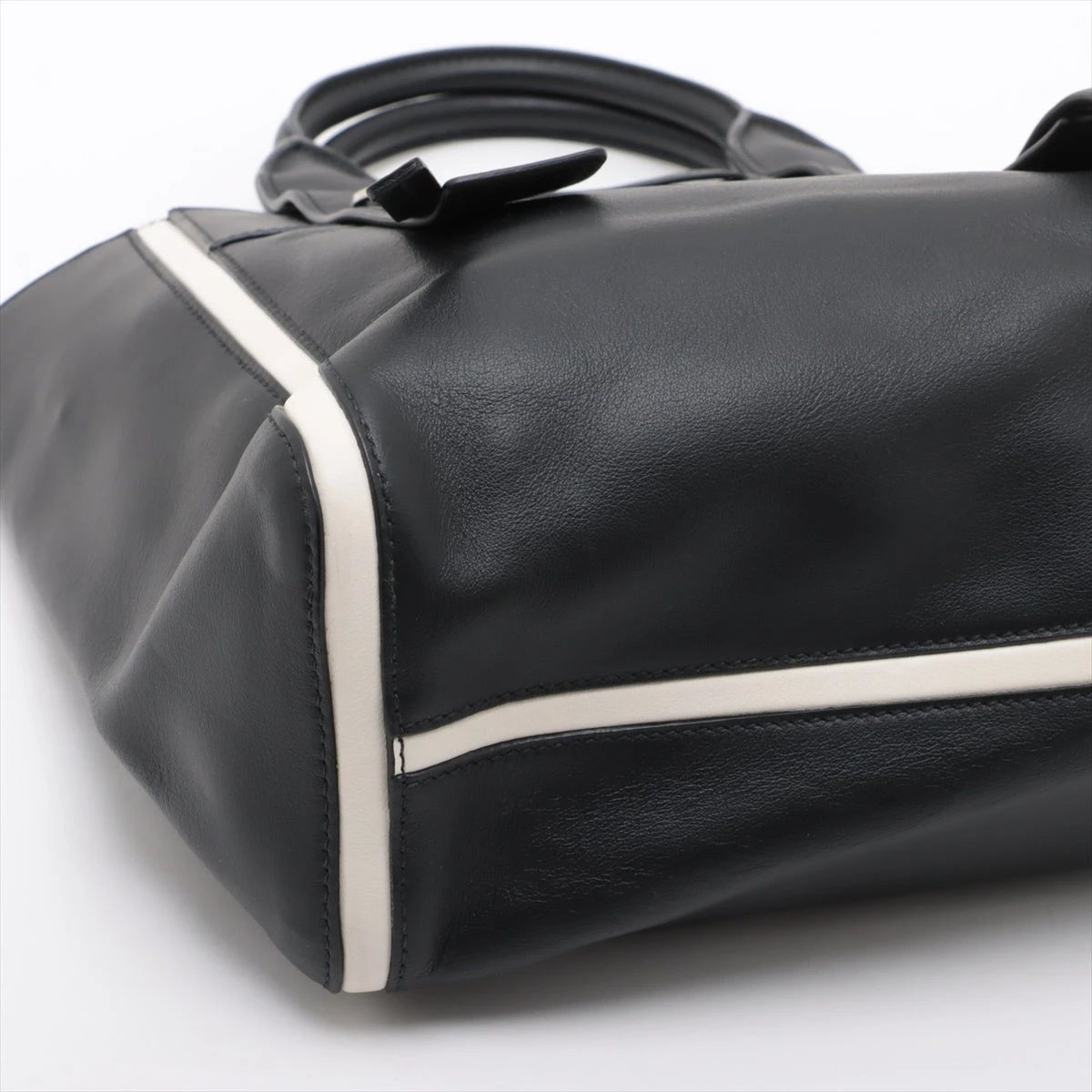 プラダ ウーヴェルチュール トートバッグ 2way レザー×キャンバス 黒