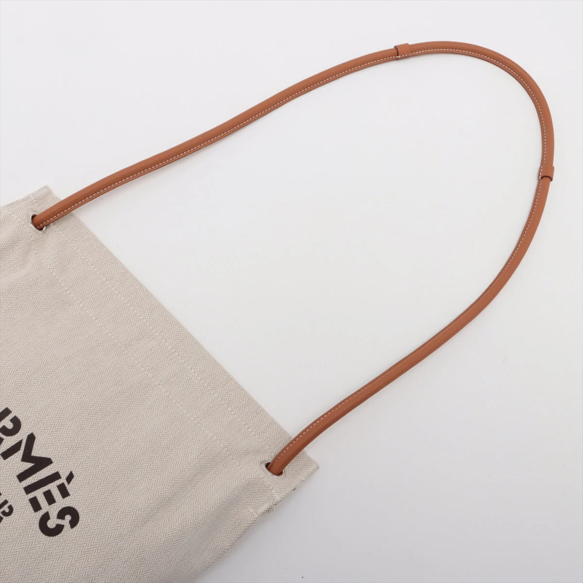 エルメス マリーヌ トワルシェブロン×レザー ベージュ シルバー金具 