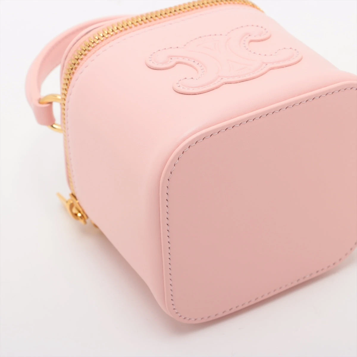 CELINE レザー トリオンフ ミニ バッグ ピンク Celine Pink Leather Mini Triomphe Crossbody Bag | Yoogi's Closet