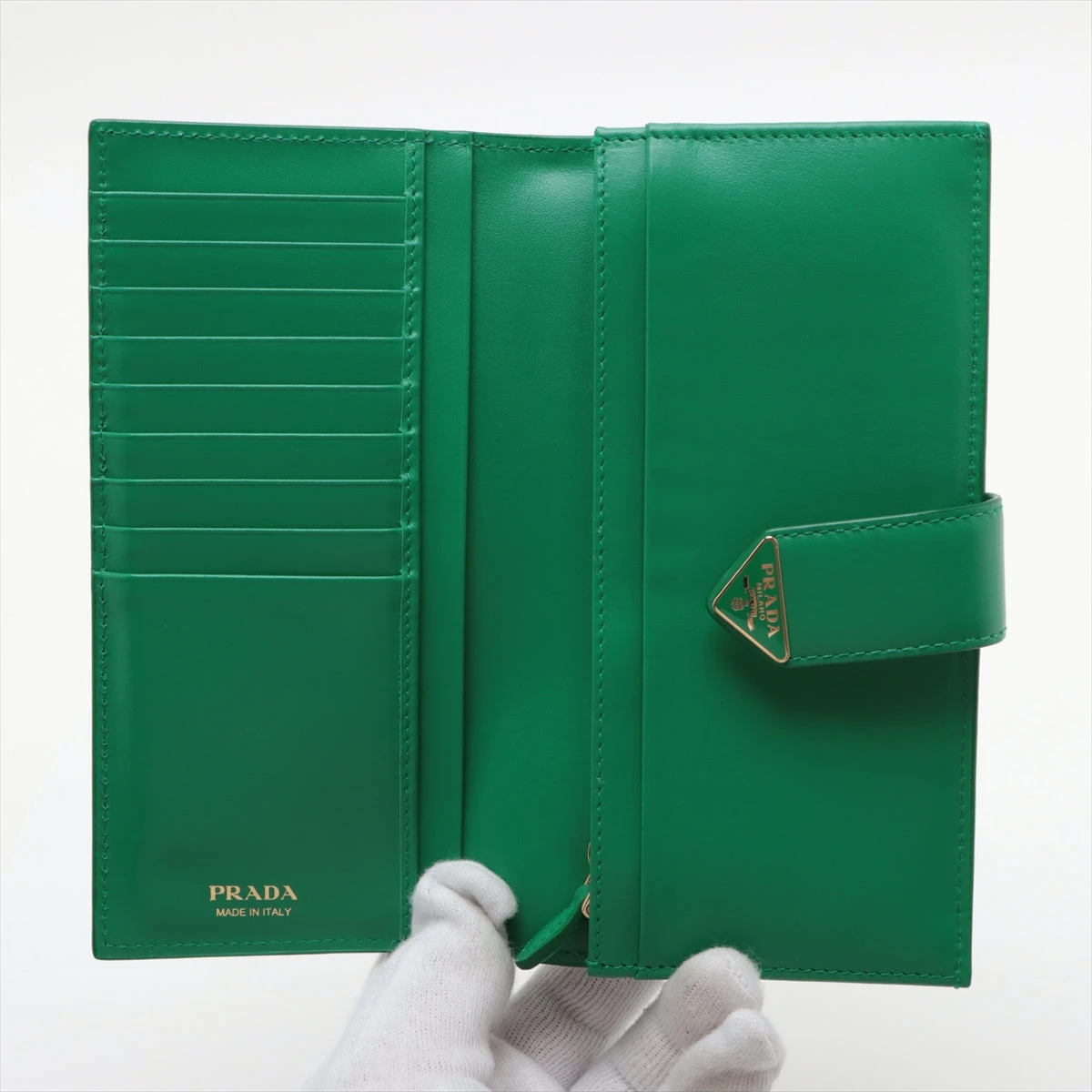 プラダ サフィアーノ 1MV025 レザー 長財布 グリーン A2996873