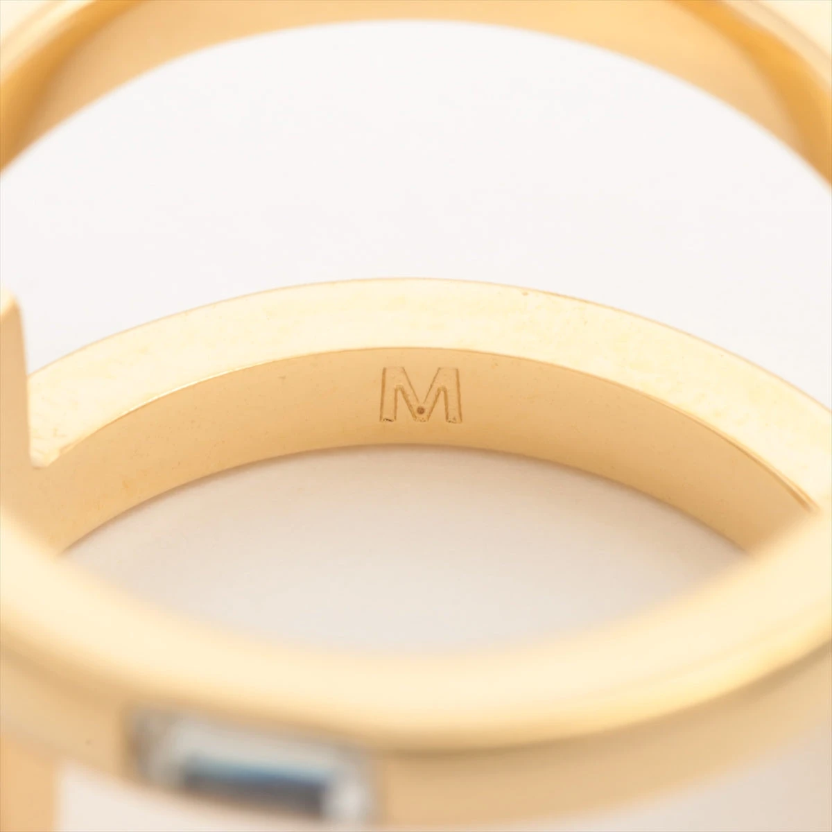 ✨極美品✨フェンディ　エフイズフェンディ　ラインストーン　Fロゴ　サークルロゴ フェンディ Fロゴ リング M GP×ラインストーン ゴールド AP081519