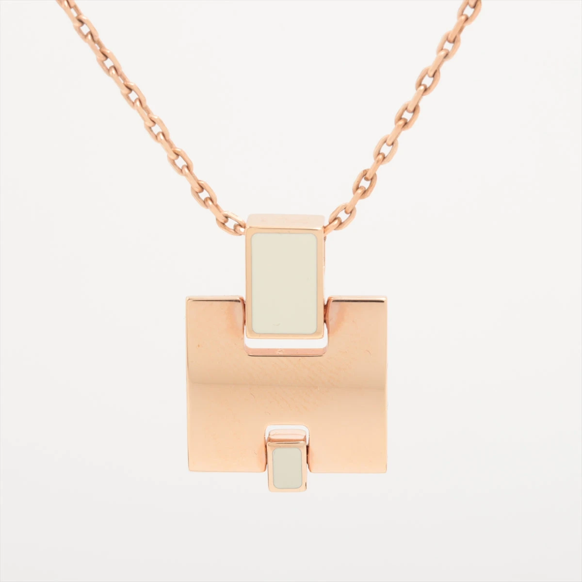 エルメス アイリーン ST0138 ネックレス GP ピンクゴールド×ホワイト