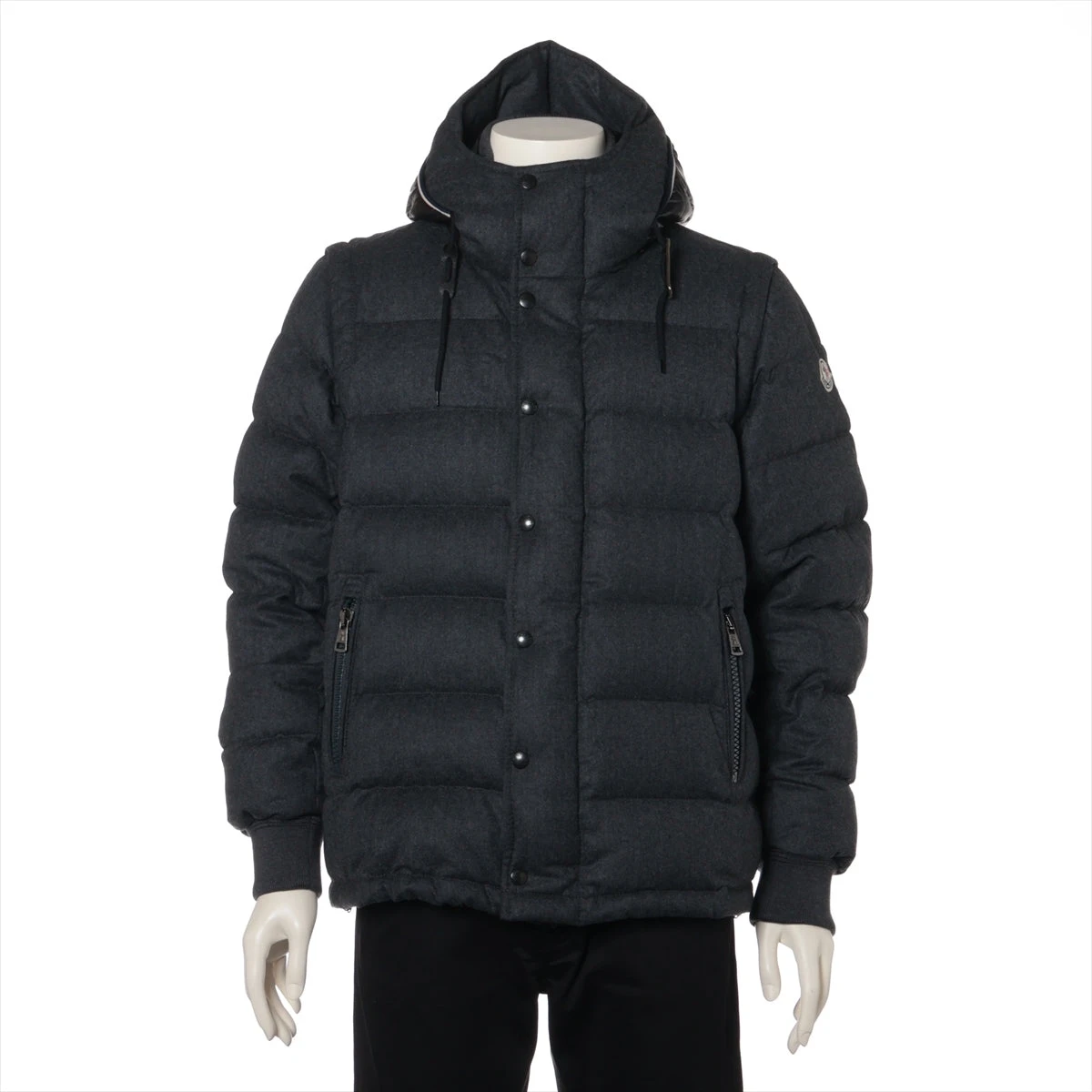 モンクレール 12年 ウール ダウンジャケット 2 メンズ グレー HEM 袖