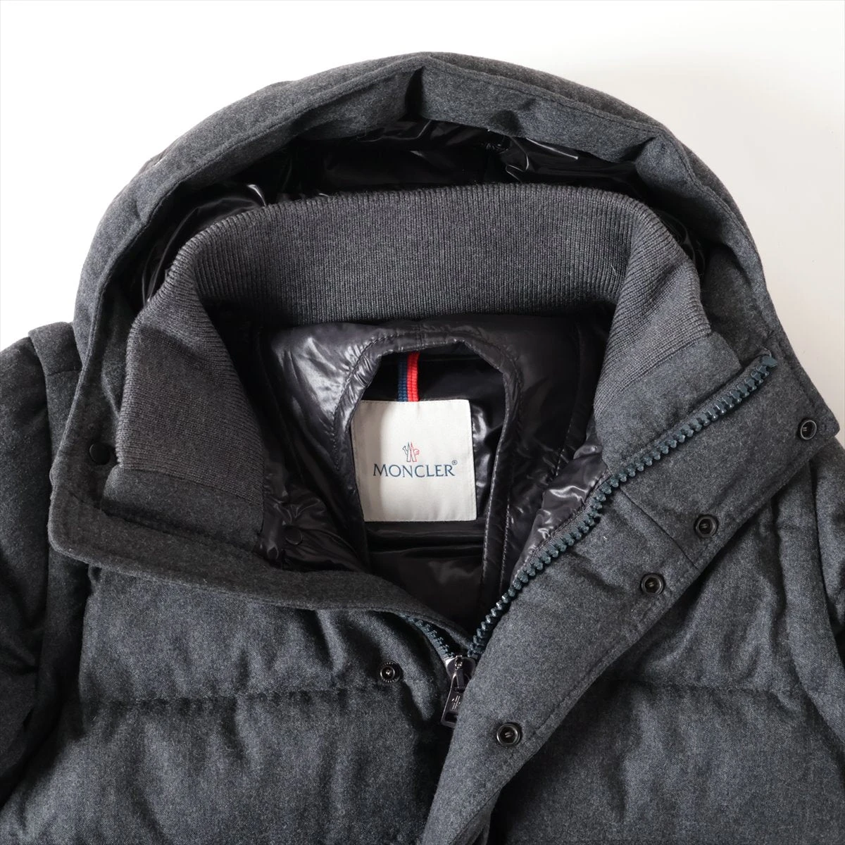 モンクレール 12年 ウール ダウンジャケット 2 メンズ グレー HEM 袖