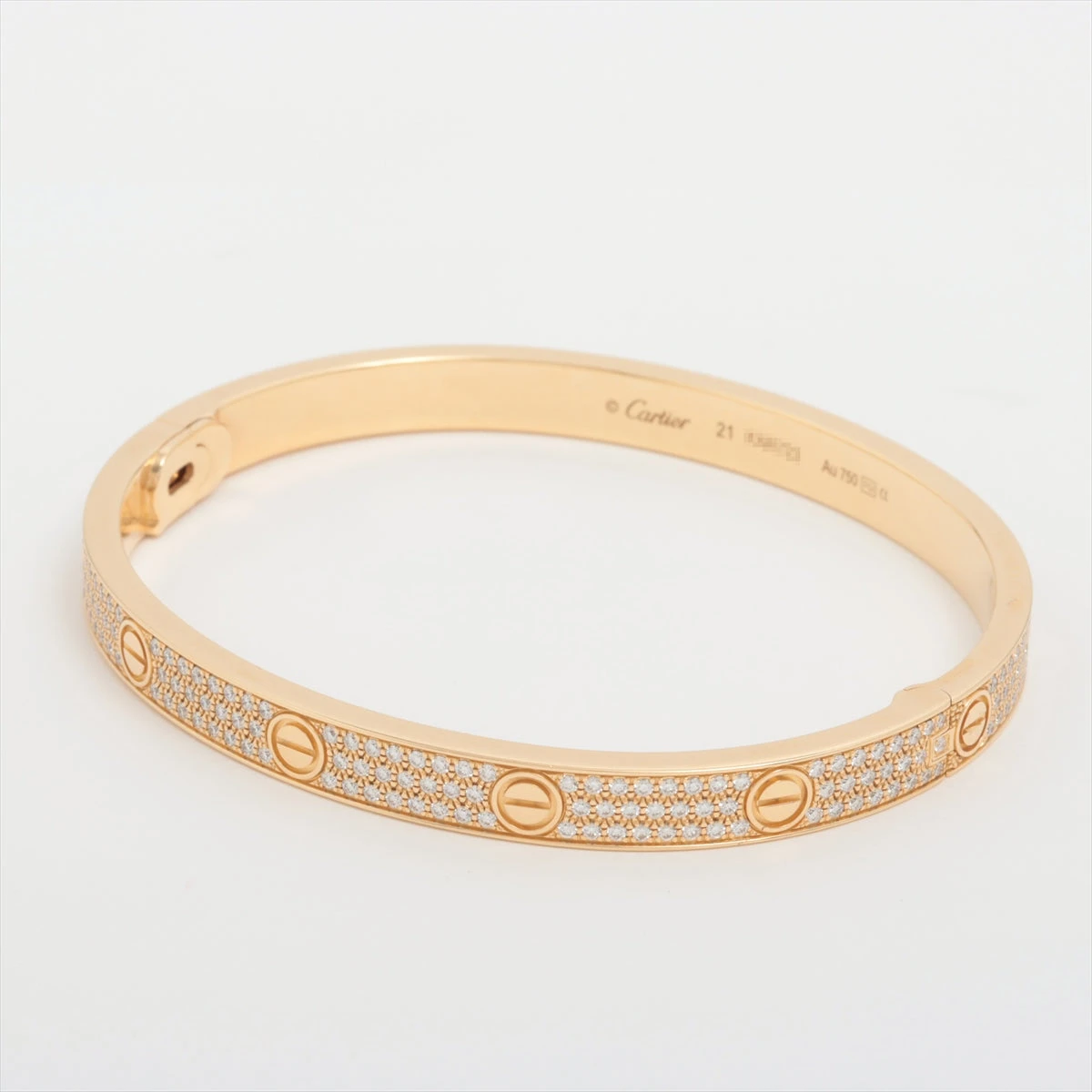 カルティエ ラブ パヴェ ダイヤ ブレスレット 750(YG) 57.2g 21  