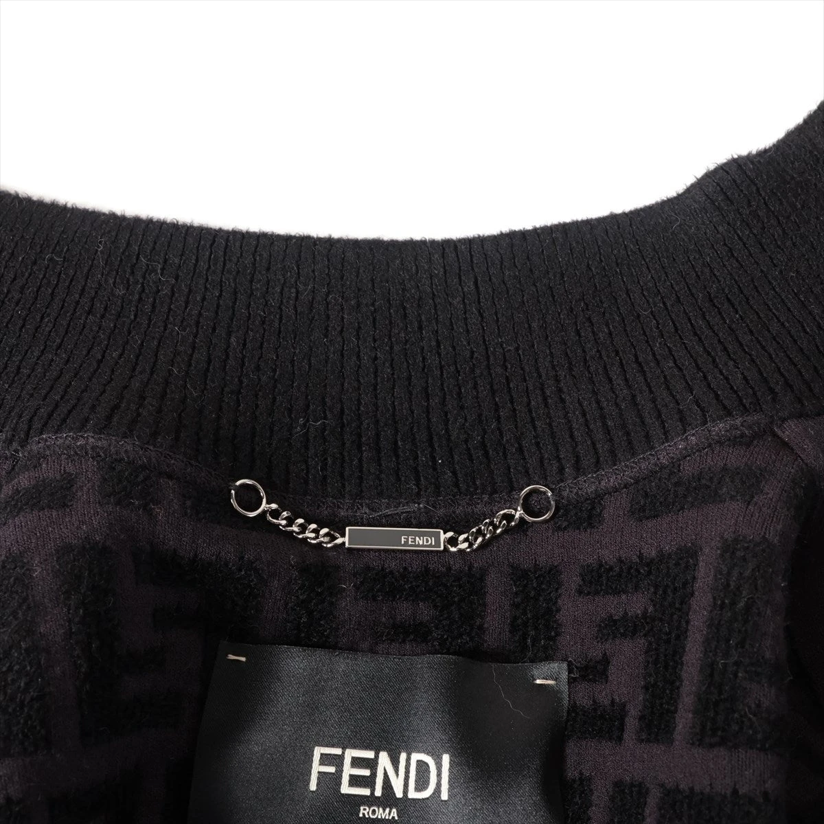美品！フェンディ ミンク付きジャケット　黒 ジャケット ファー ホワイト | Fendi