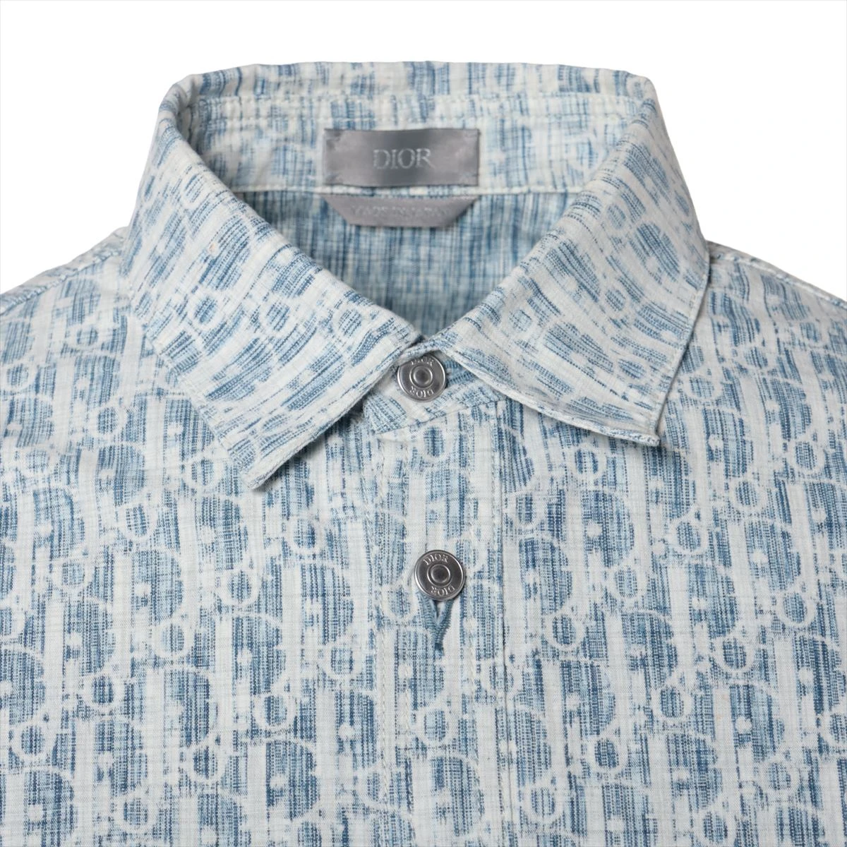 ディオール オブリーク 20AW コットン デニムシャツ 38 メンズ ブルー