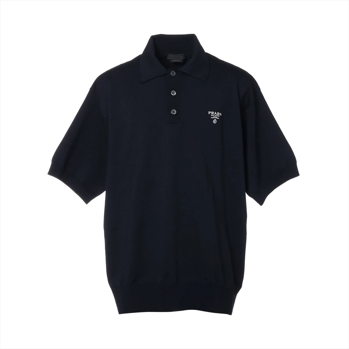 【美品】大きいサイズ　prada プラダ　ポロシャツ　ネイビー　Lサイズ 人気のLサイズ】PRADA プラダ ポロシャツ ネイビー 胸ポケット