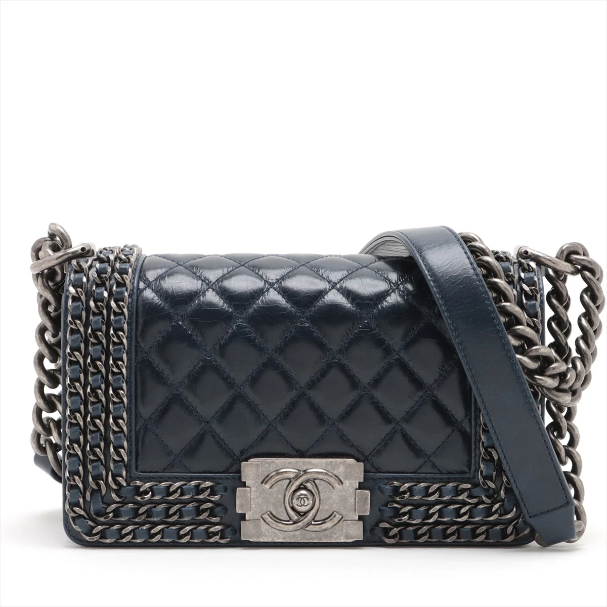 VINTAGE●CHANEL●ボーイシャネルハンドバッグラムスキン ボーイシャネル シャネル バッグ