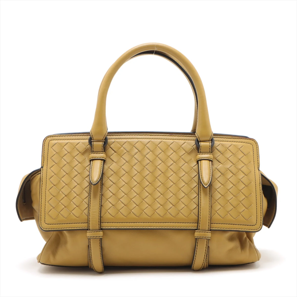 BOTTGAVENETA イントレチャート ハンドバッグ　イエロー レザー ボッテガヴェネタ BOTTEGAVENETA ハンドバッグ イントレチャート
