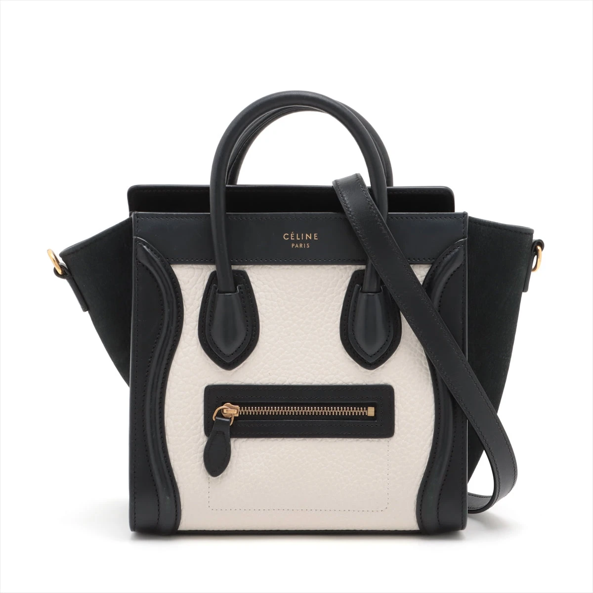 CELINE ラゲージ ナノショッパー レザー 2WAY ハンドバッグ ブラック