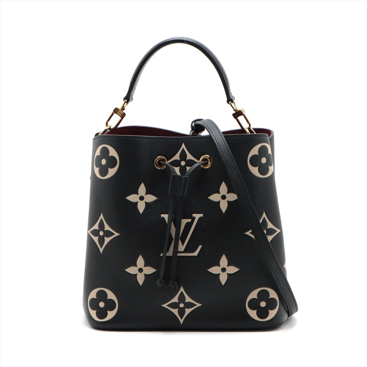 Louis Vuittonブラックショルダーバッグ、ドローストリング。