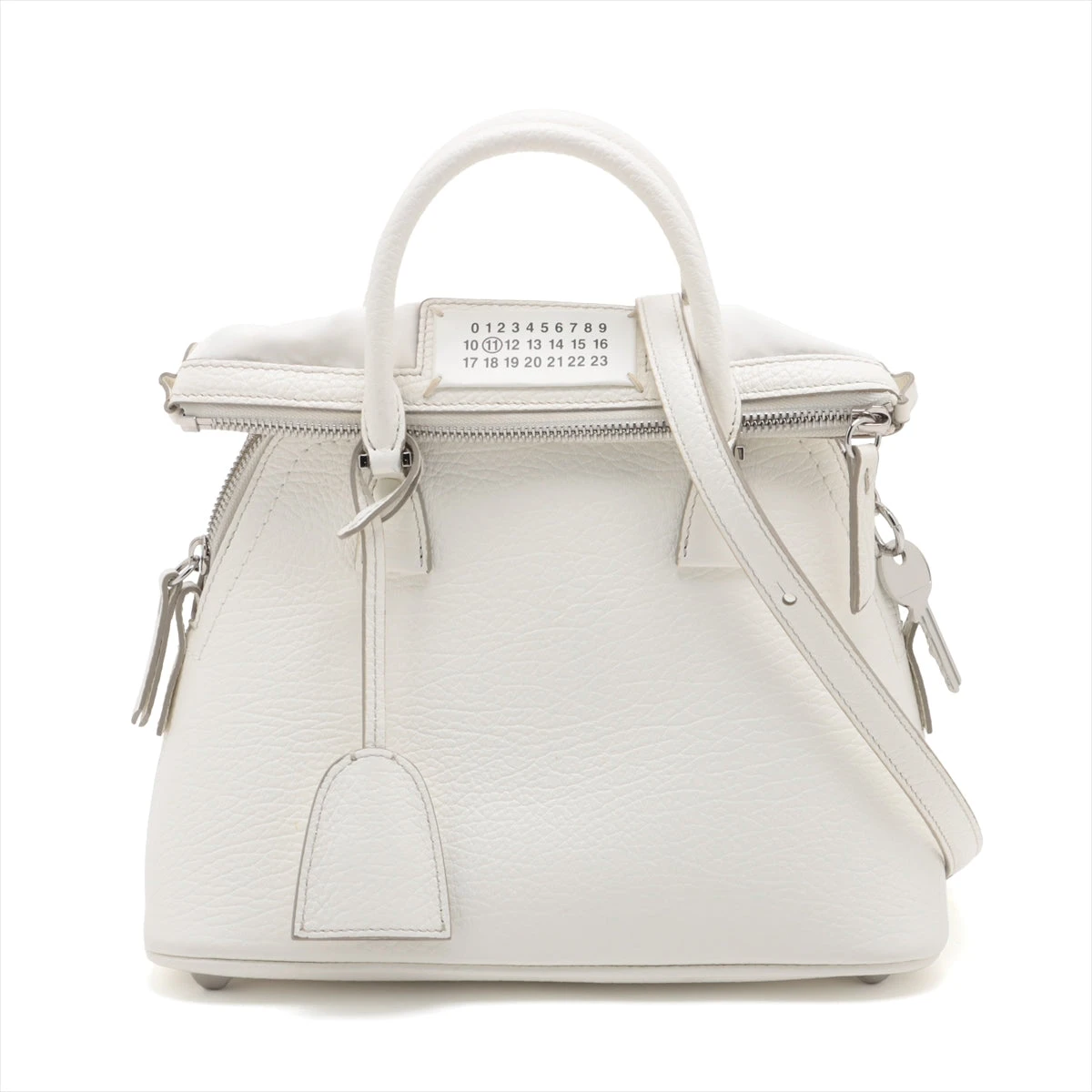 メゾンマルジェラ 5AC レザー 2WAYハンドバッグ ホワイト メゾンマルジェラ 5AC レザー 2WAYハンドバッグ ホワイト