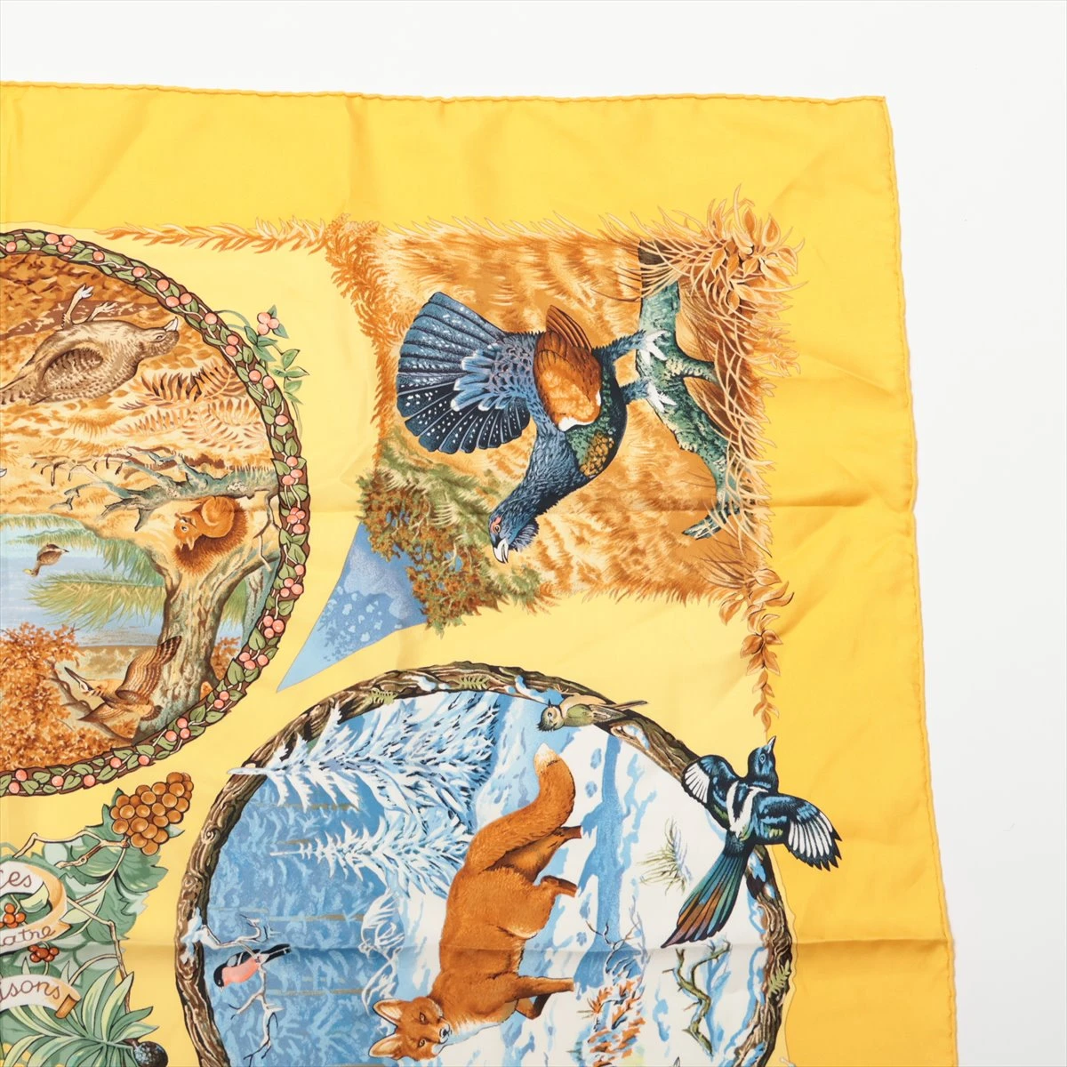 HERMES エルメス Les Quatre Saisons カレ 90 四季柄 シルク