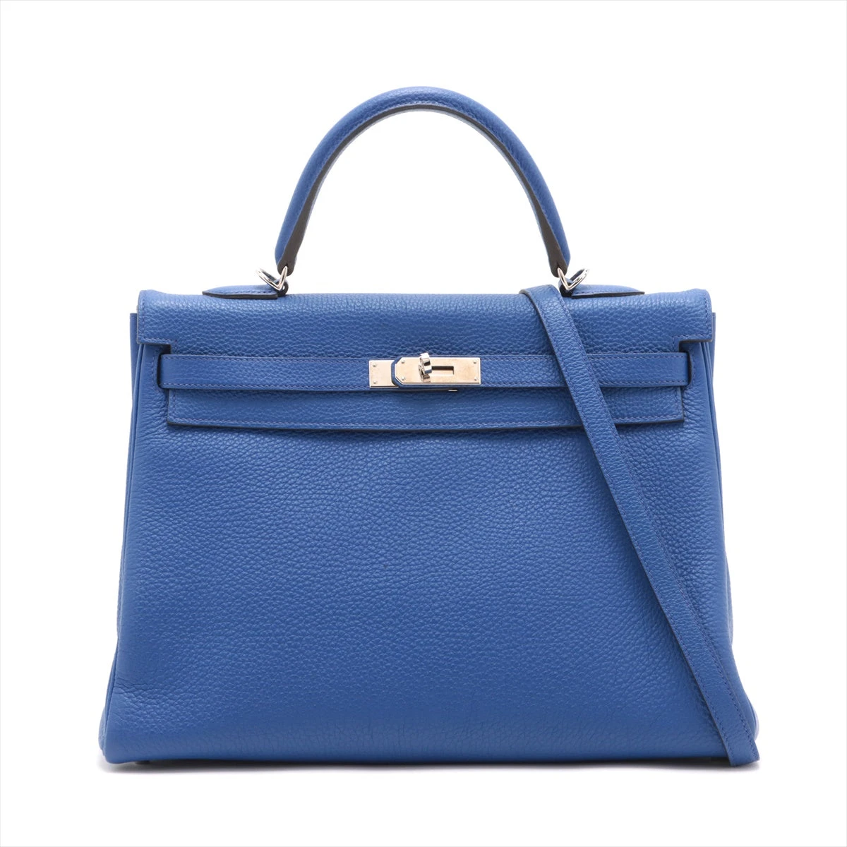 エルメス ケリー35 トゴ ブルーエレクトリック シルバー金具 □O:2011