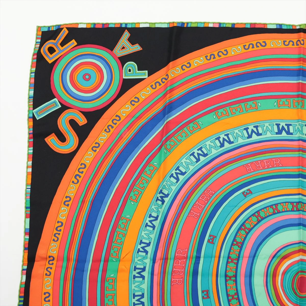 エルメス カレ90 FRANCE PARIS 24 Fbg スカーフ シルク ブラック