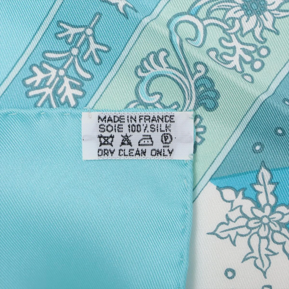 エルメス カレ90 cristal de glace スカーフ シルク ブルー AP079583 