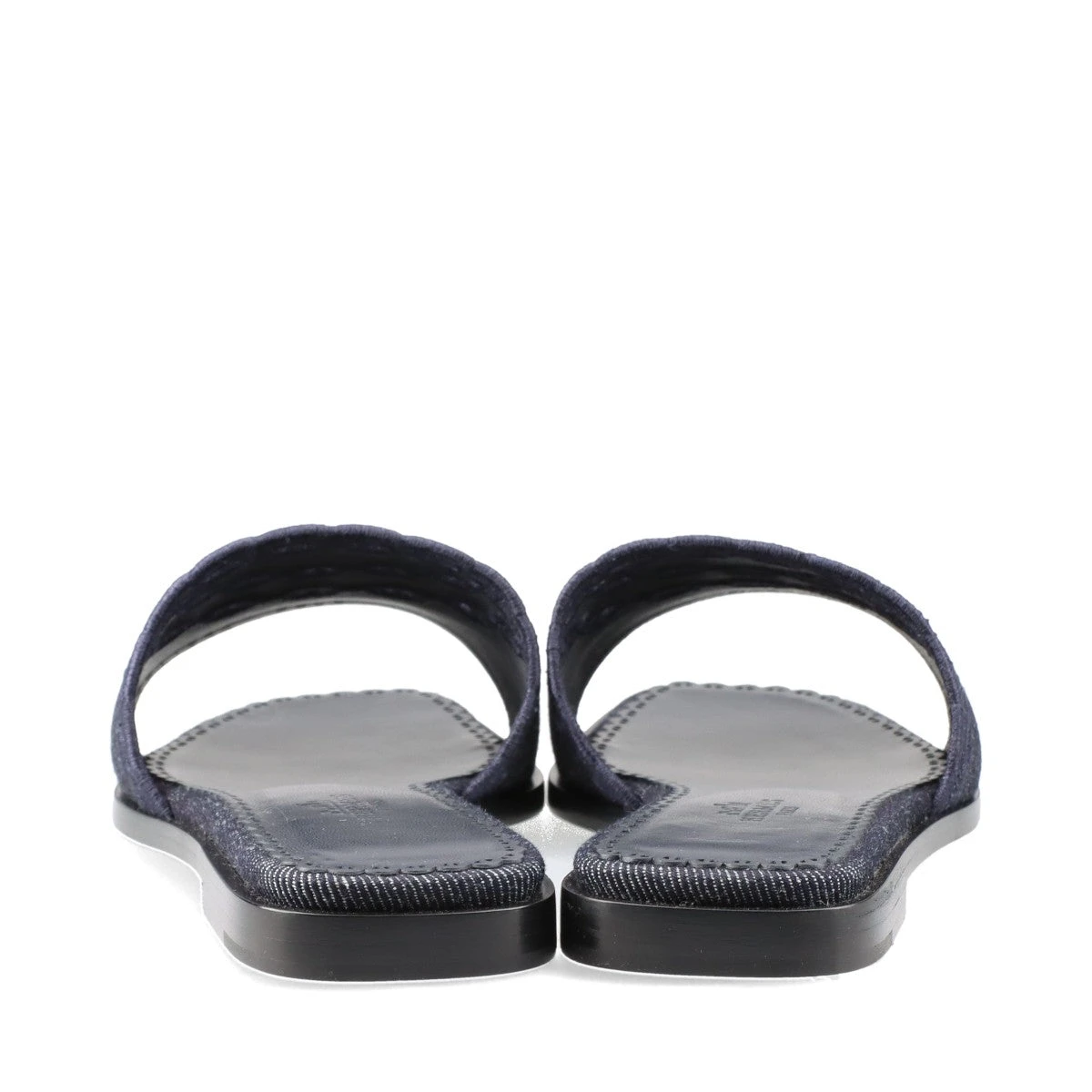 未使用 エルメス グラディス  シェーヌダンクル サンダル デニム ネイビー エルメス デニム×レザー サンダル 37 レディース ネイビー