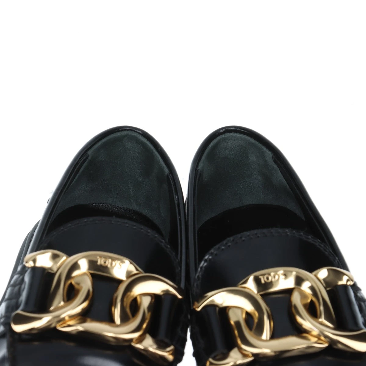 Nine West ラグソール 人気厚底 ブラックチェーン装飾ローファー Nine West(ナインウエスト) ローファー・オックスフォード