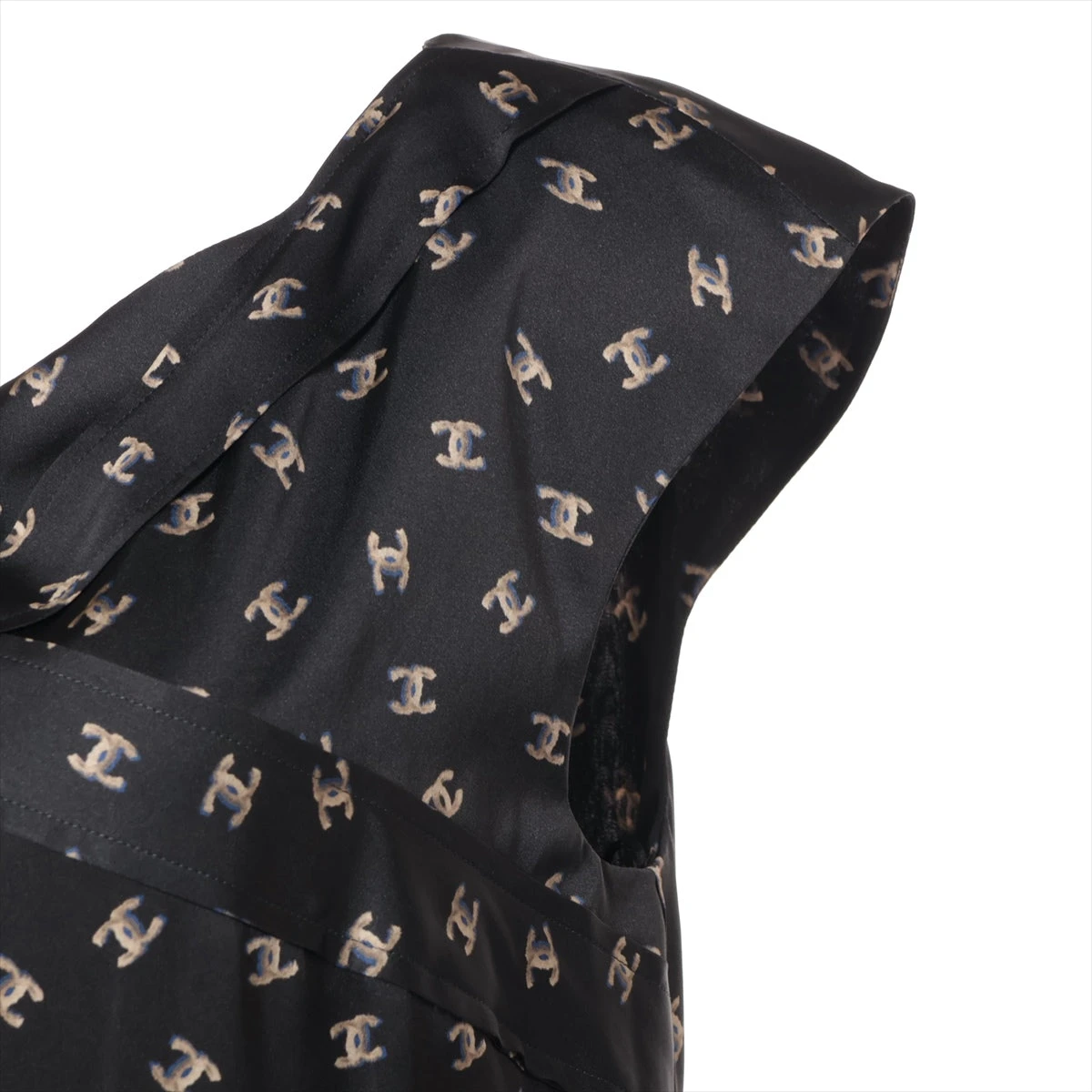 シャネル ココマーク シルク ノースリーブワンピース 38 レディース  