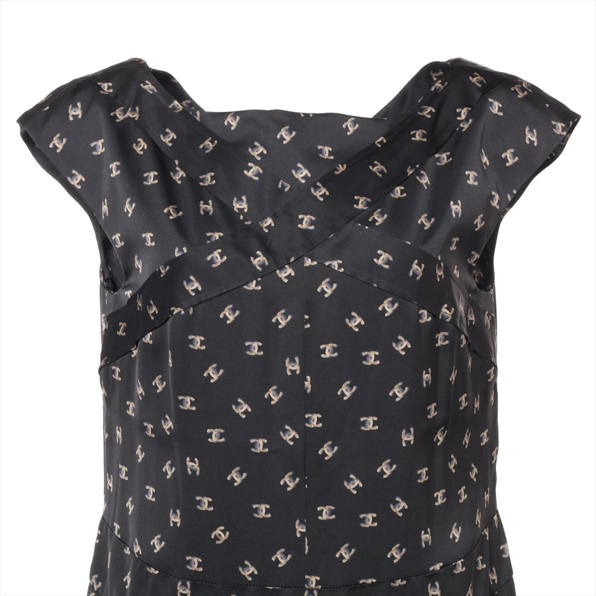 シャネル ココマーク シルク ノースリーブワンピース 38 レディース  