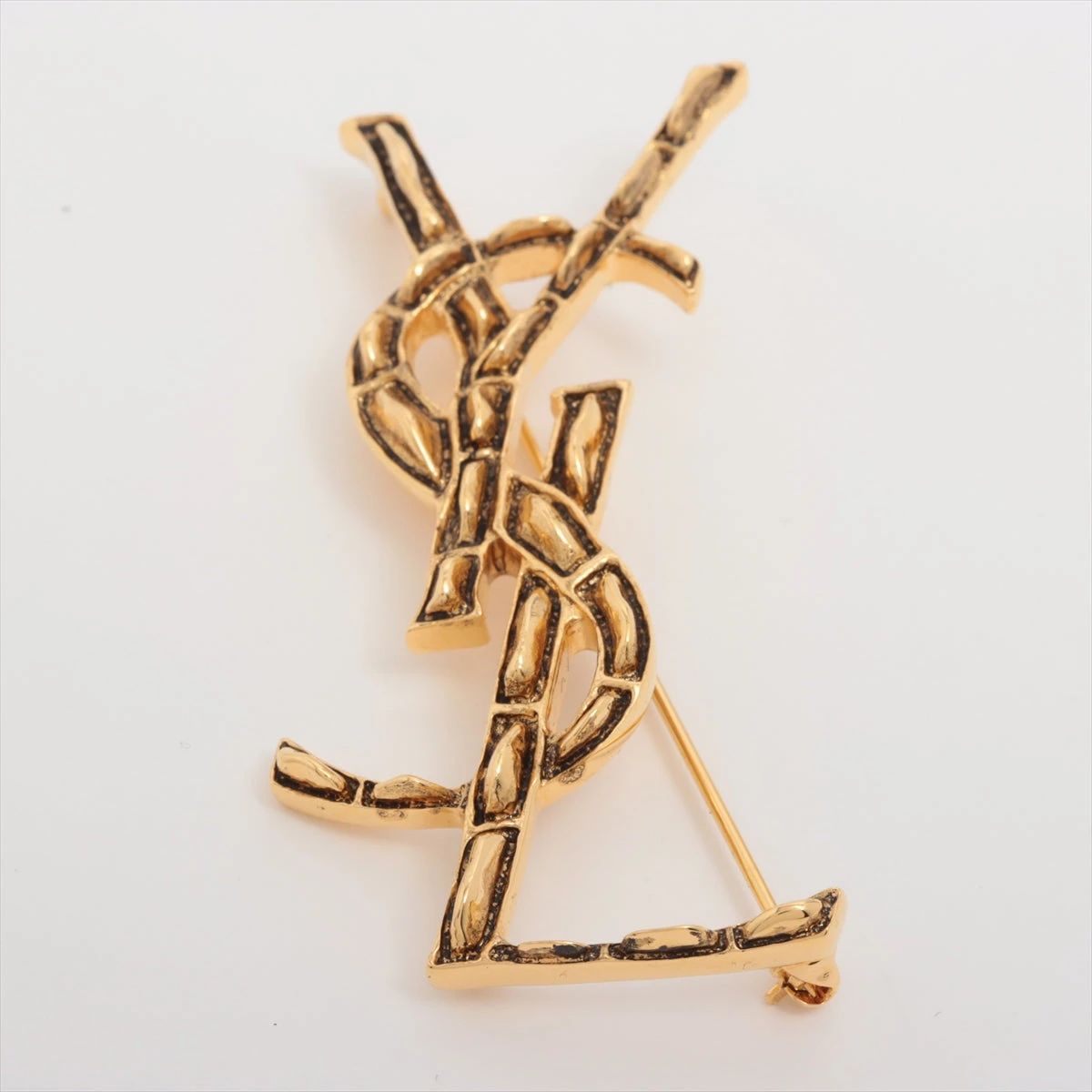 サンローランパリ YSLロゴ ブローチ GP ゴールド A3001286｜中古
