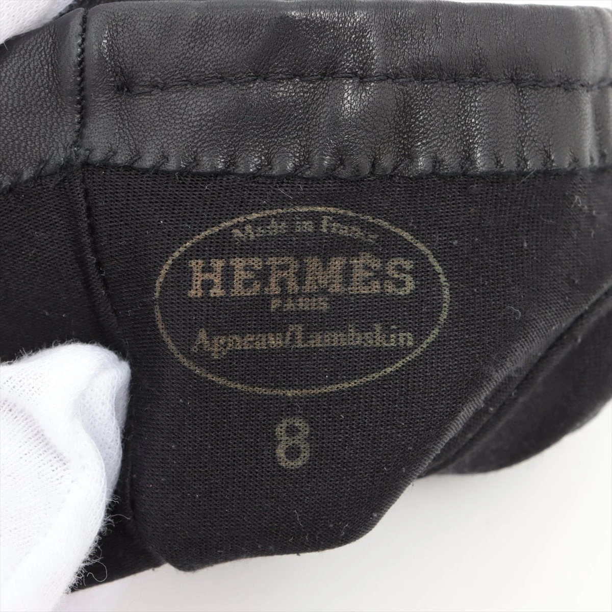 エルメス グローブ 8 ラムスキン ブラック A2984558｜中古ブランド品