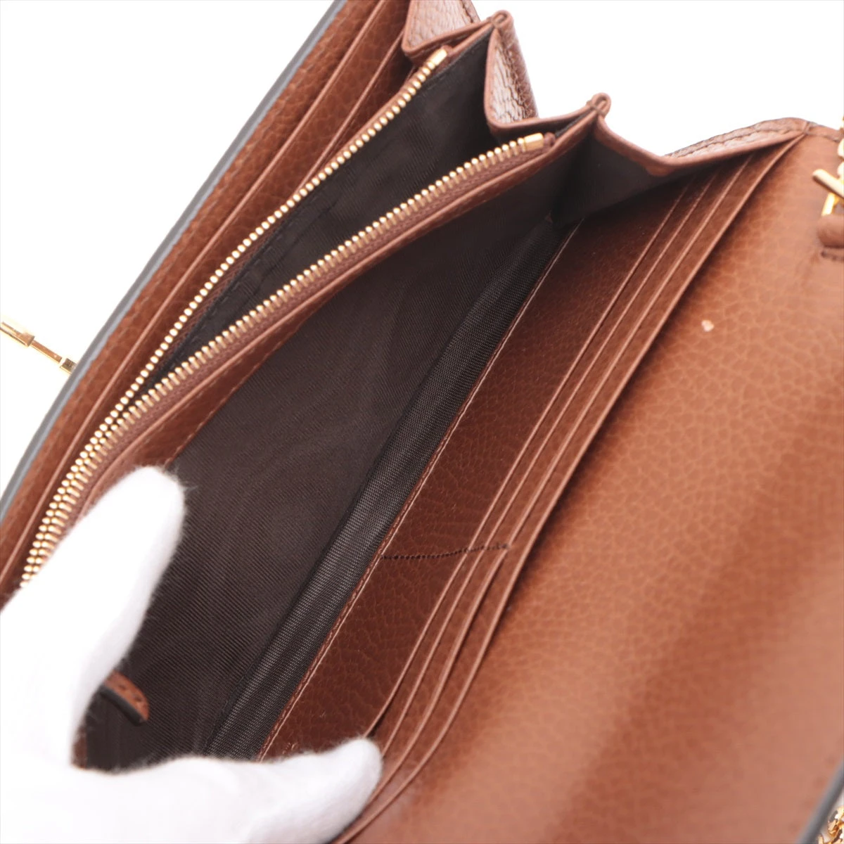 グッチ ジャッキー1961 デニム×レザー チェーンウォレット ブルー