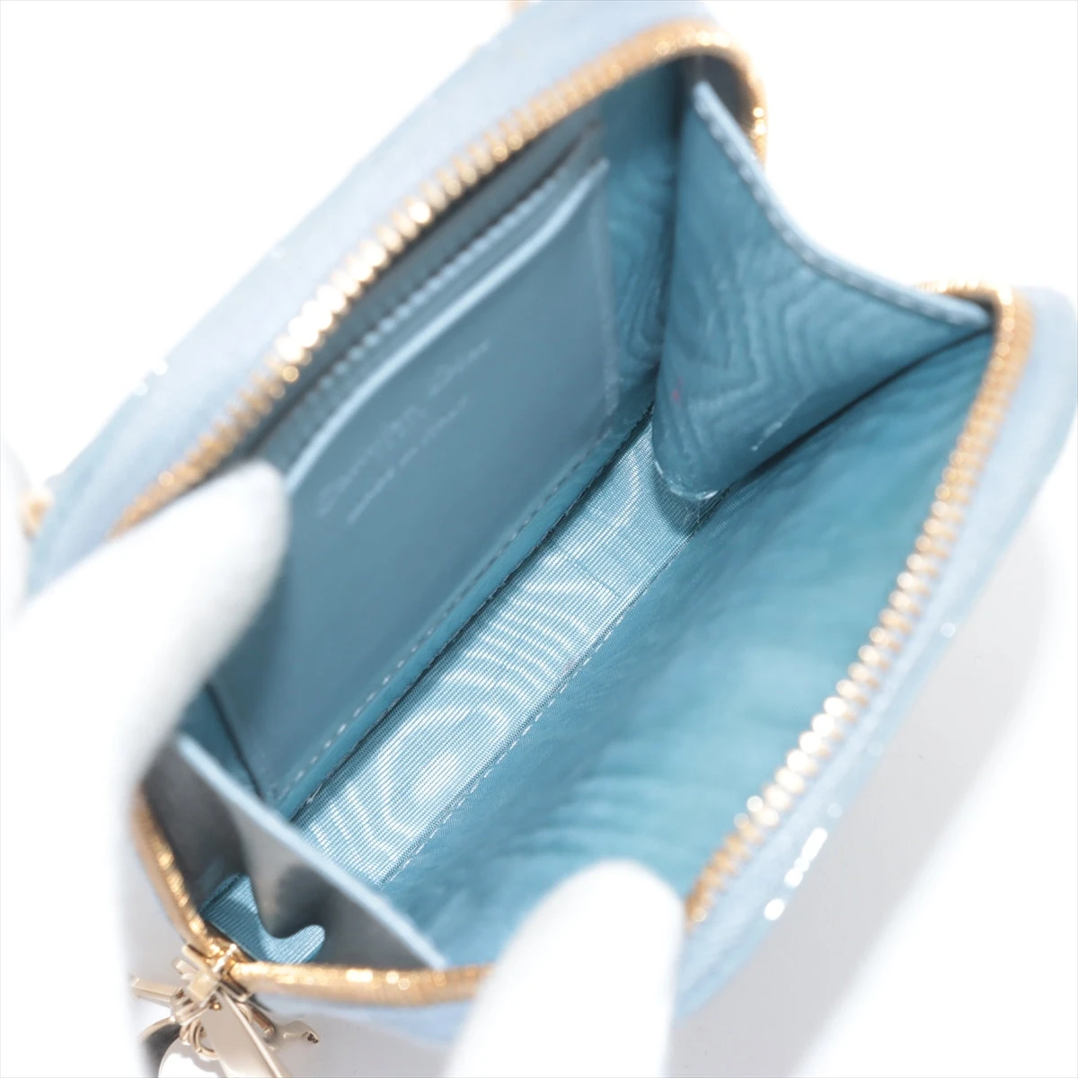 極美品 Christian Dior カナージュ フォンホルダー パテントレザー クリスチャンディオール カナージュ パテントレザー フォン
