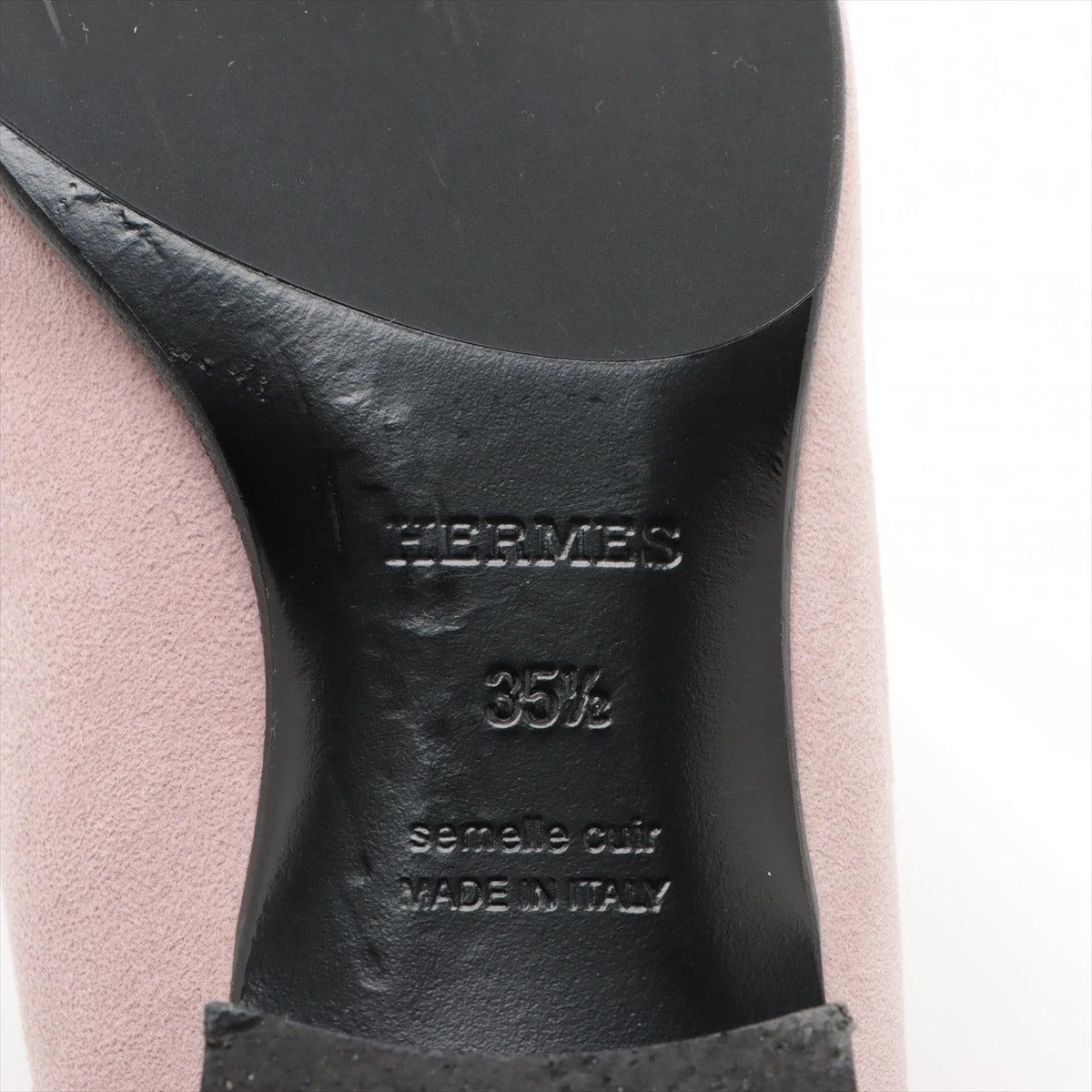 エルメス パリ スエード ローファー 35.5 レディース ピンク コン 