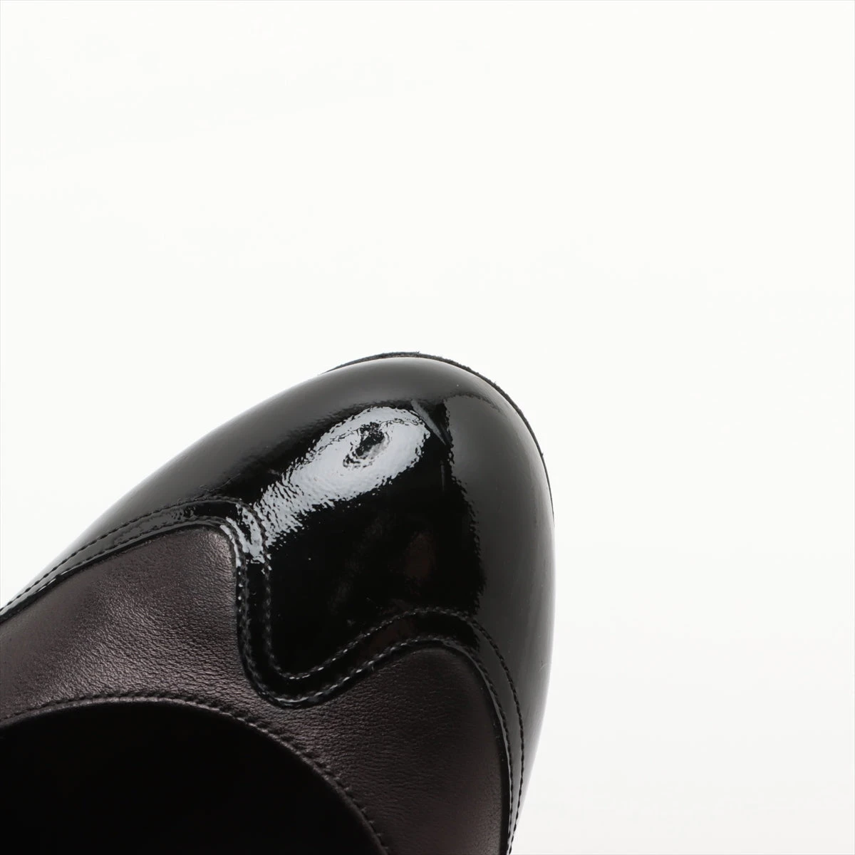 シャネル レザー×パテント ココマーク ストラップ 38 パンプス