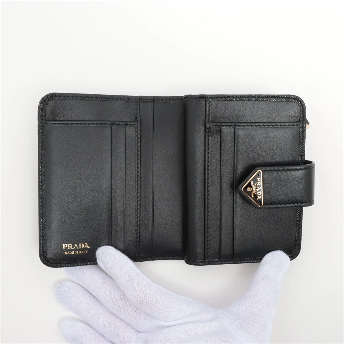 プラダ サフィアーノ トライアングル 1ML018 レザー コンパクト