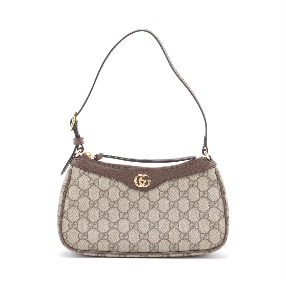 グッチ GGスプリーム PVC×レザー ショルダーバッグ ベージュ 735145