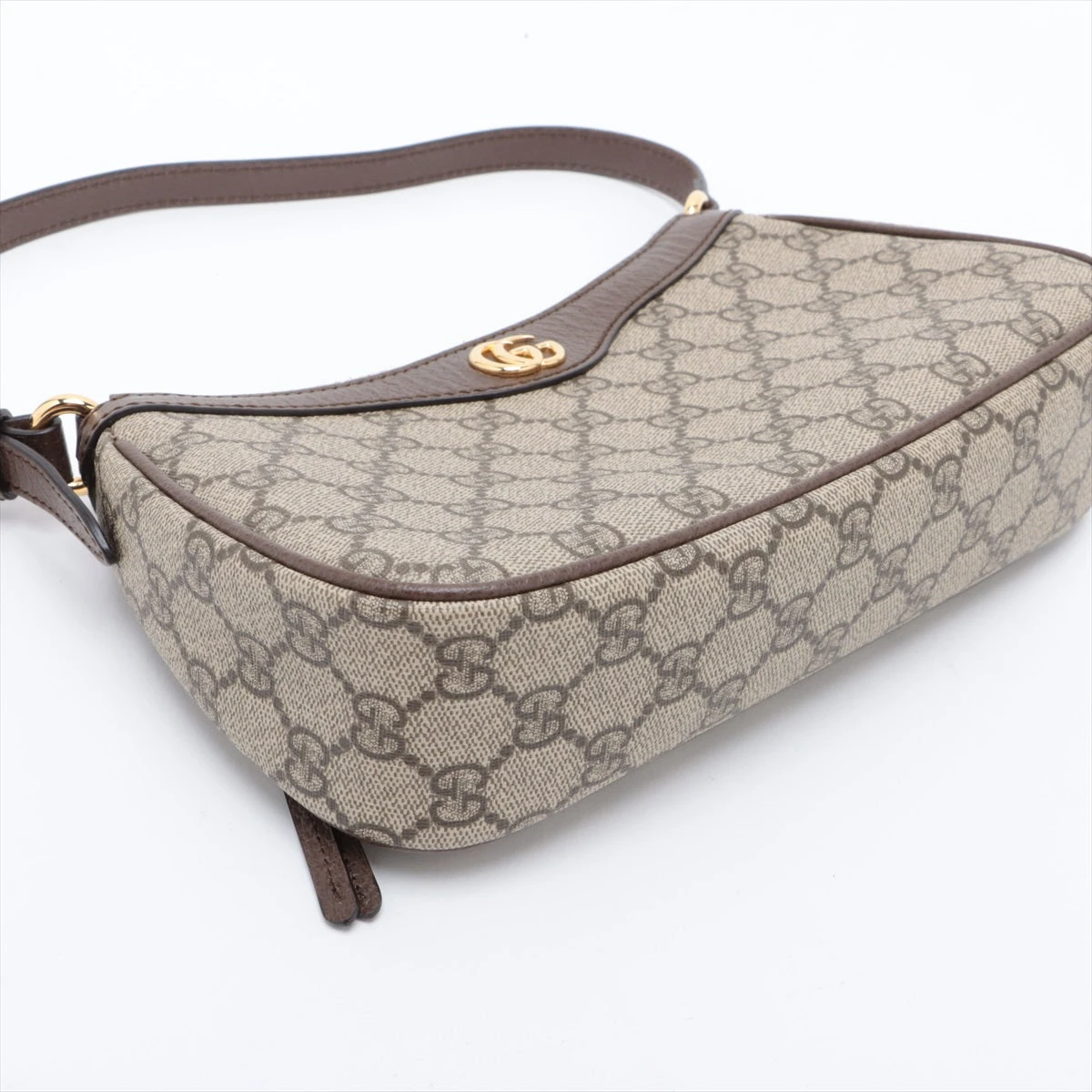 グッチ GGスプリーム PVC×レザー ショルダーバッグ ベージュ 735145