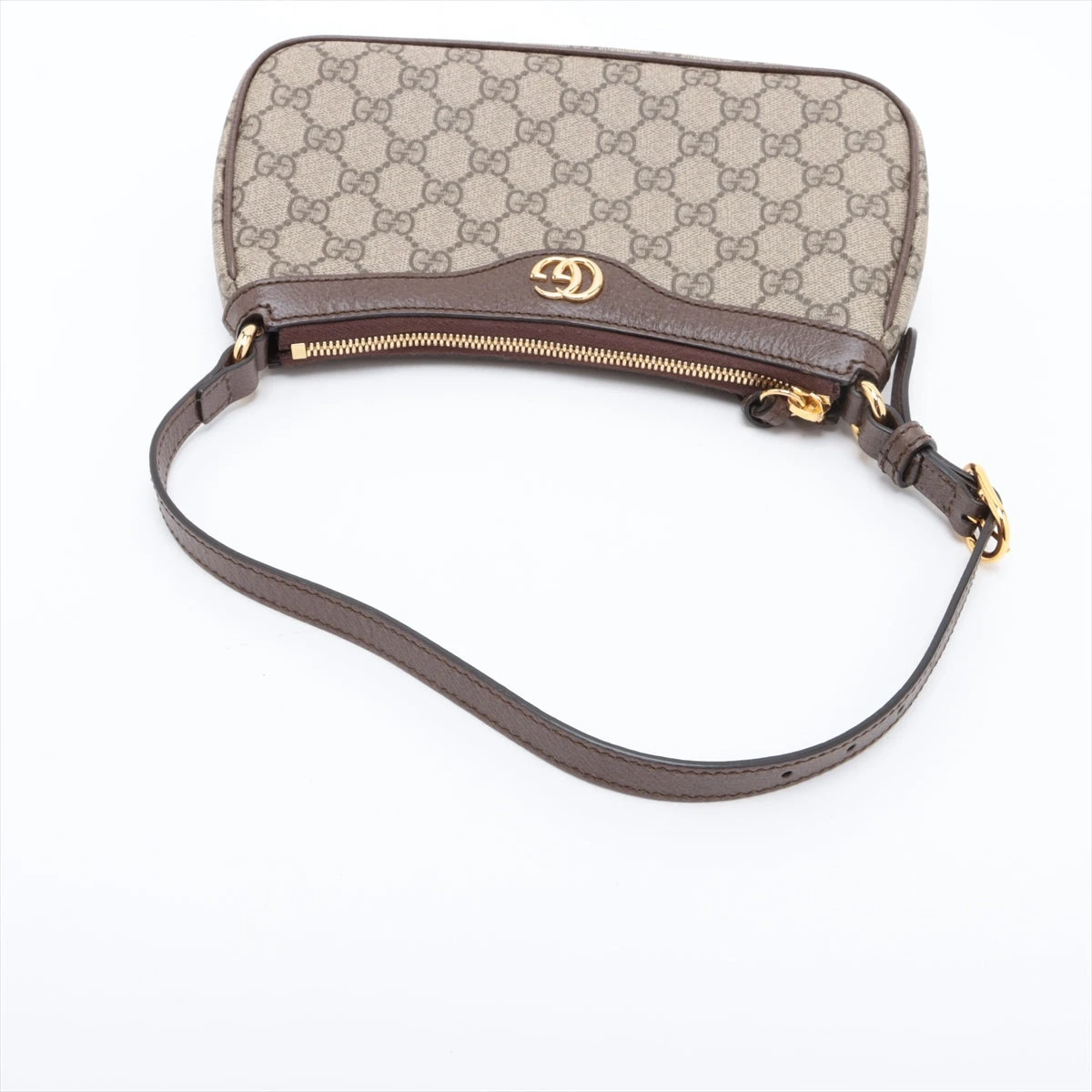 グッチ GGスプリーム PVC×レザー ショルダーバッグ ベージュ 735145