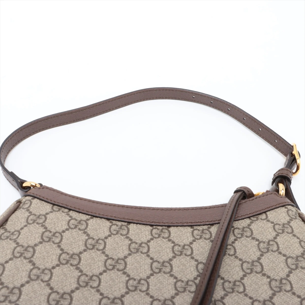 グッチ GGスプリーム PVC×レザー ショルダーバッグ ベージュ 735145