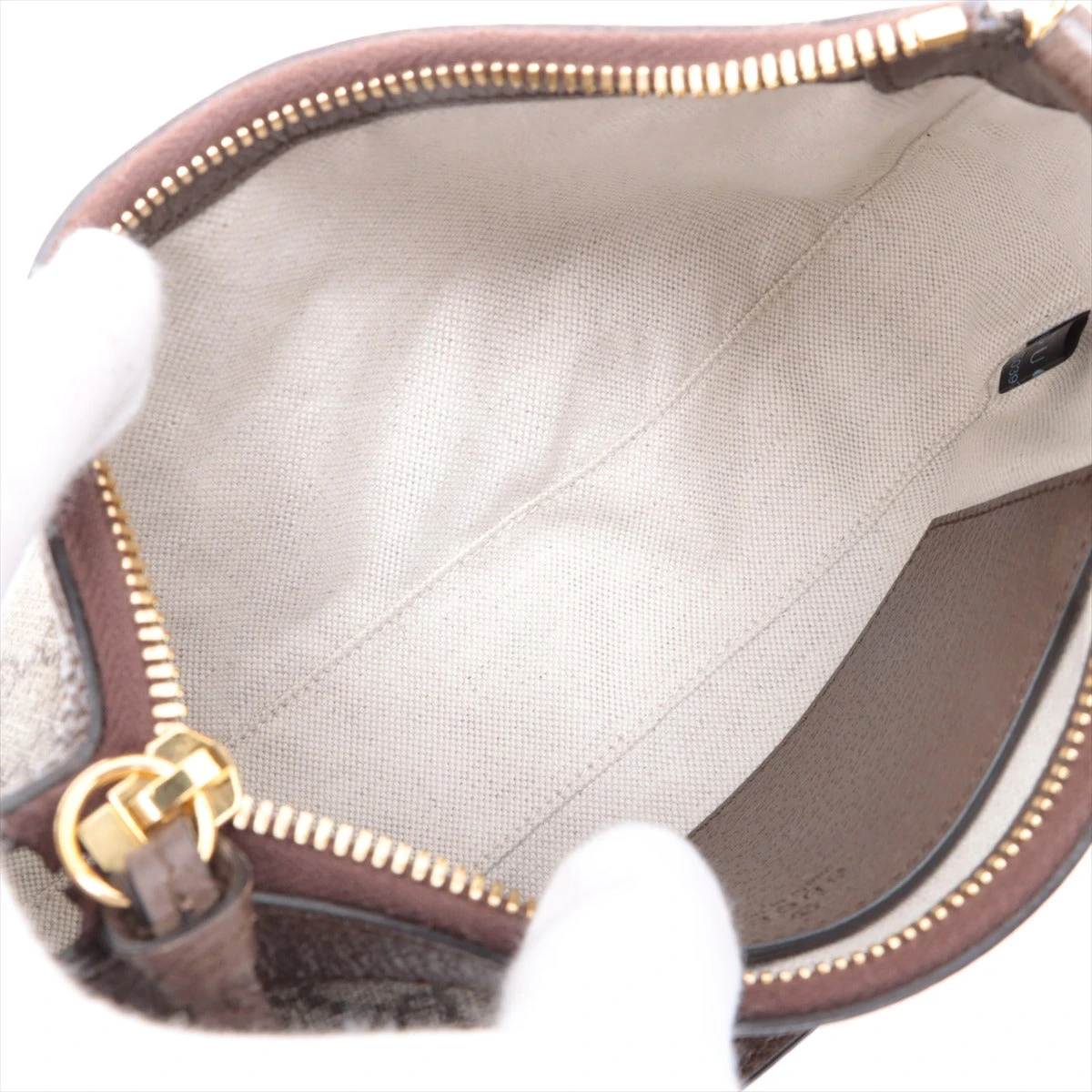 グッチ GGスプリーム PVC×レザー ショルダーバッグ ベージュ 735145