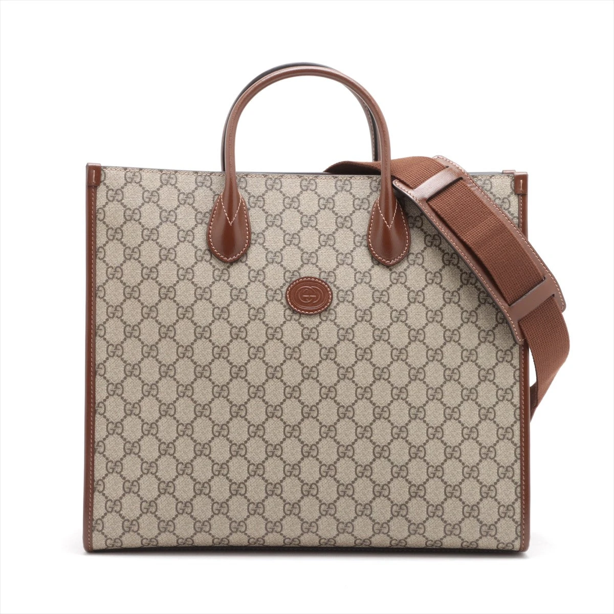 GUCCI インターロッキング レザー 2way トートバッグ