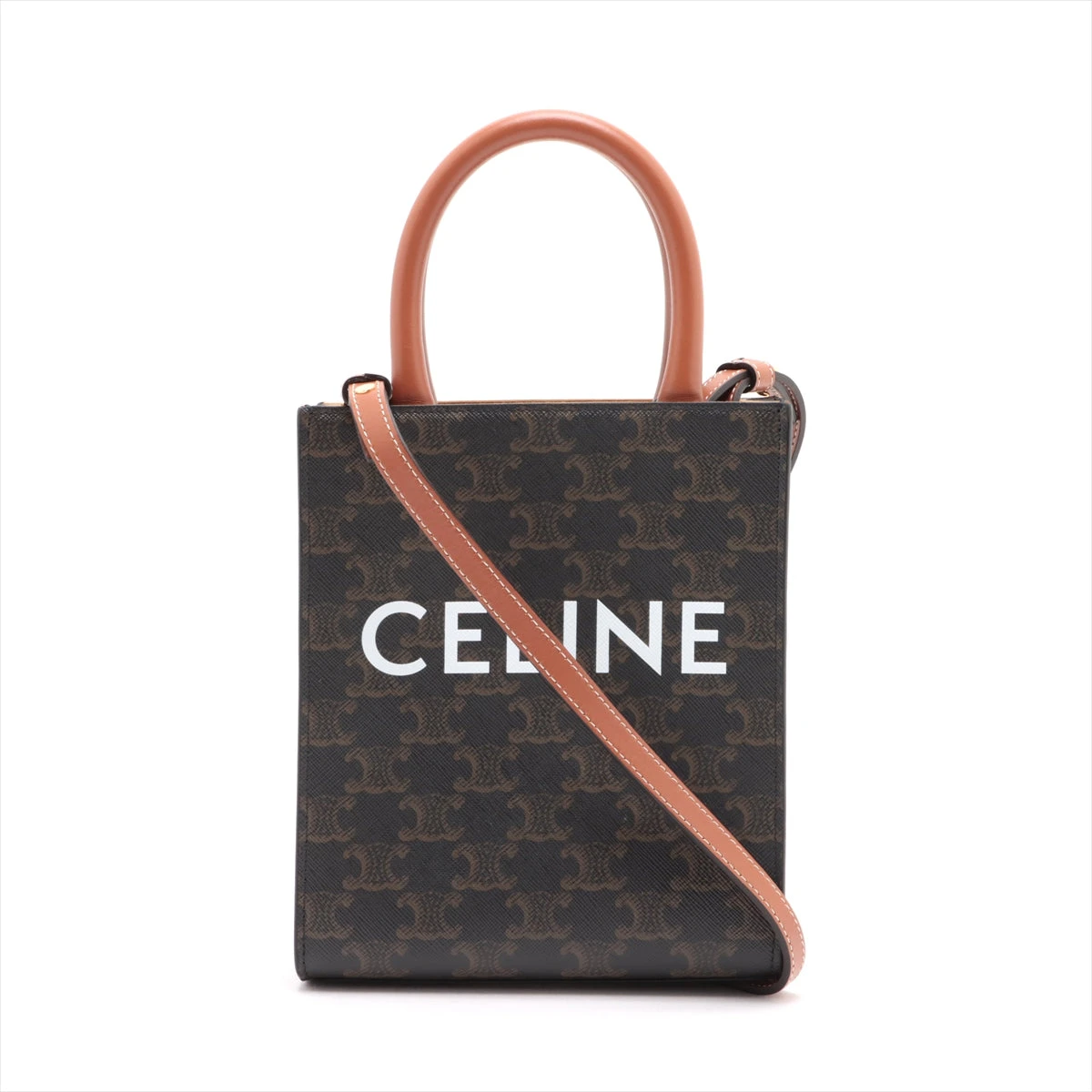 セリーヌ ミニ バーティカル カバ キャンバスxレザー 2WAY ハンドバッグ セリーヌ ミニバーティカルカバ キャンバス×レザー 2WAY