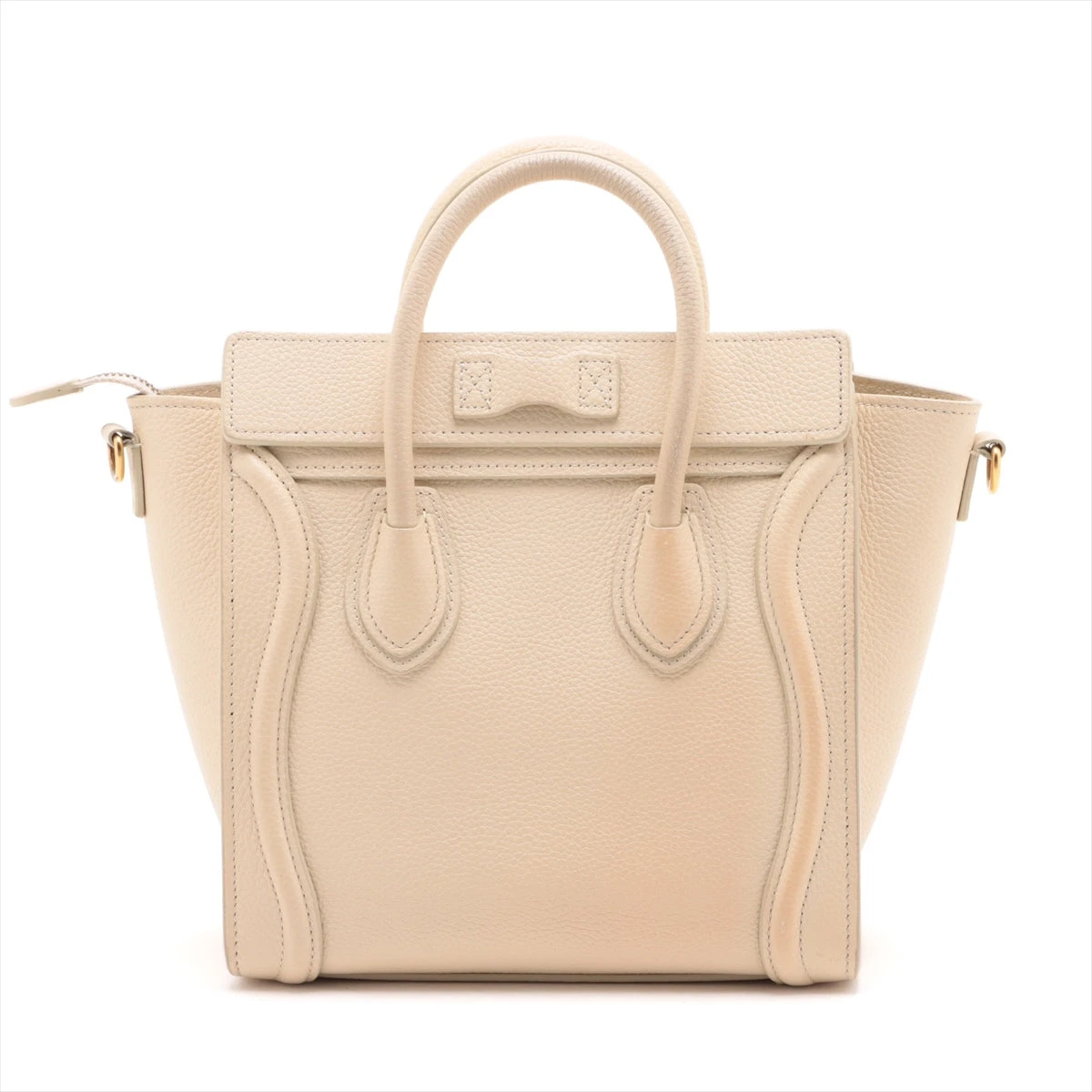 CÉLINE ラゲージマイクロショッパー　ベージュ セリーヌ ラゲージ マイクロショッパー レザー ハンドバッグ