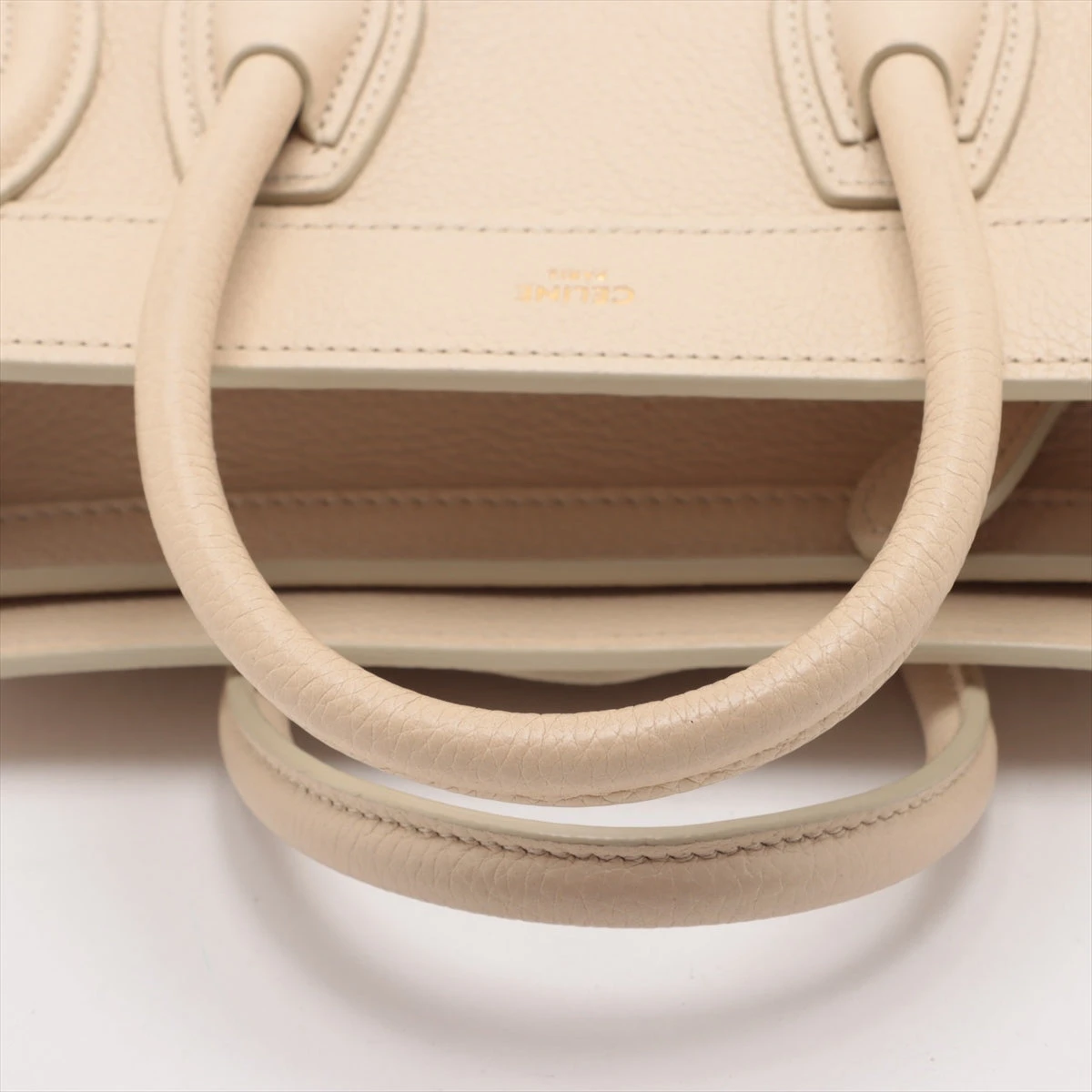 訳あり✨セリーヌ　ナノショッパー　ハンドバッグ　ラゲージ　ベージュ　レザー セリーヌ ラゲージ ナノショッパー レザー 2WAYハンドバッグ