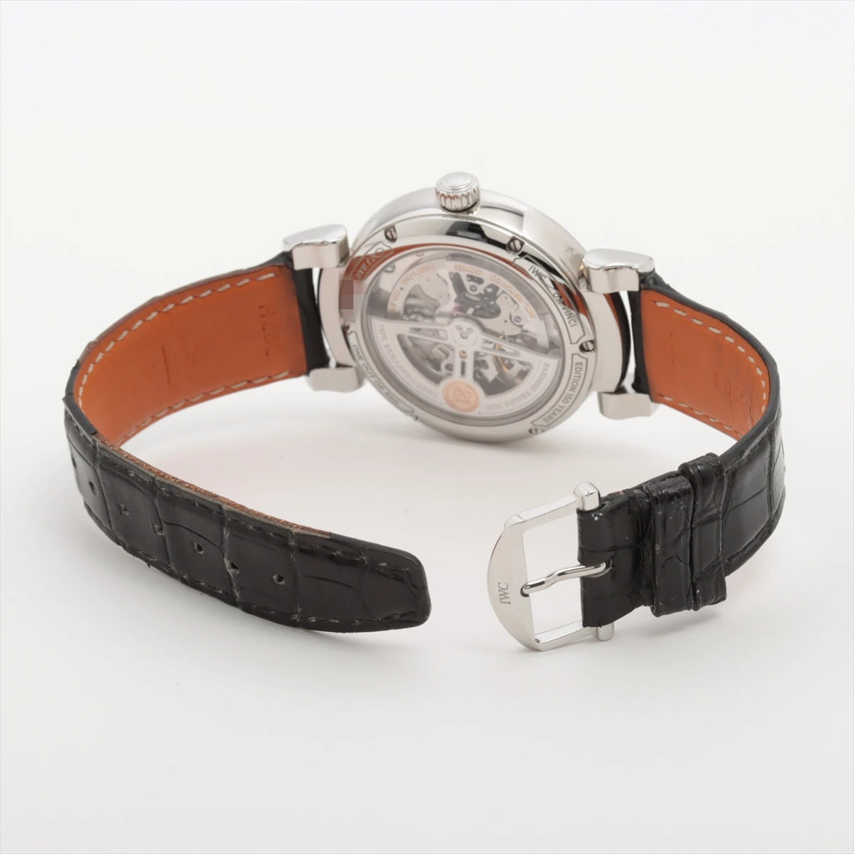 IWC ダヴィンチ IW358102 SS×革 AT 青文字盤 ベルト汚れ A3007550